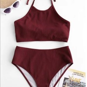 NWT Zaful High Neck Bikini Set